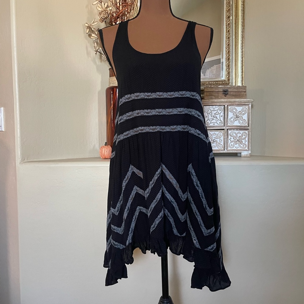 Free People black and grey slip dress